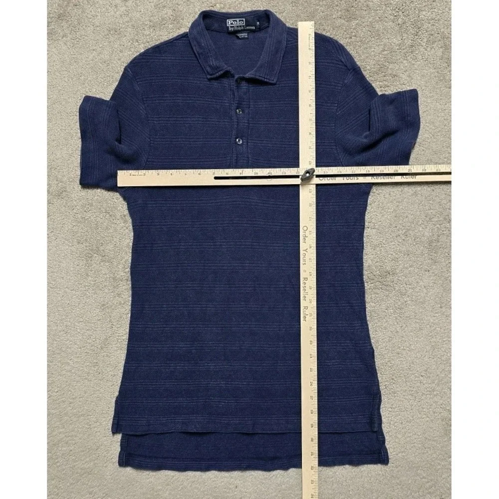 Vintage Polo Ralph Lauren Men's Heavy Knit Polo‎ Shirt Size Medium 90s Mesh Slim